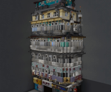 A cyberpunk building (minecraft)