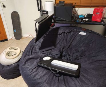 Always wanted to build my setup around a Love Sac beanbag. Pretty happy with this setup.