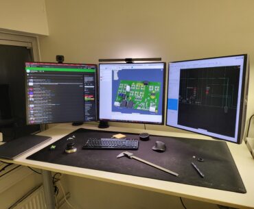 My office setup. 3x LG DualUp in landscape mode. 8640x2560 pixels in total.