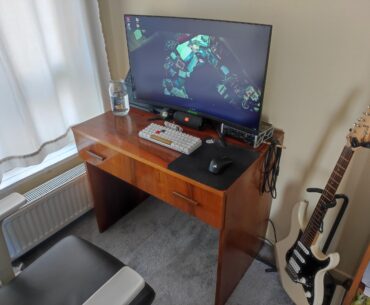 just bought this 32" monitor and i think its a bit too big for my desk 😅 now i have no place to put my laptop but its better than my old setup (15" laptop and 22" external monitor). any genius ideas for my space struggle?