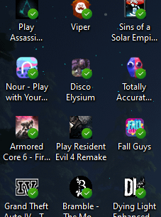 Does anyone know what the green checkmarks are?