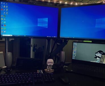Setup with some new parts, dual monitor arms!