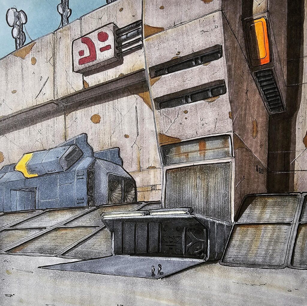 The factory, from my sketchbook. The factory, from my sketchbook.