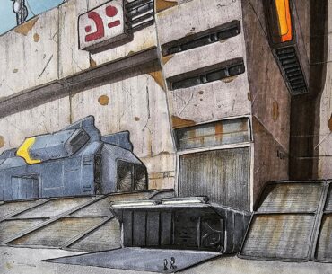 The factory, from my sketchbook.