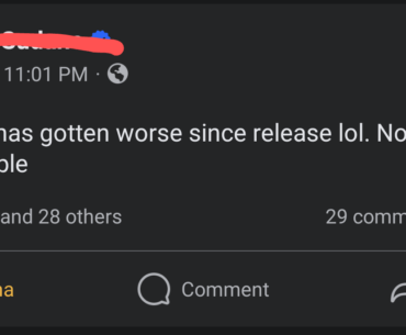 People are straight up lying on this game at this point and it fucking sucks.