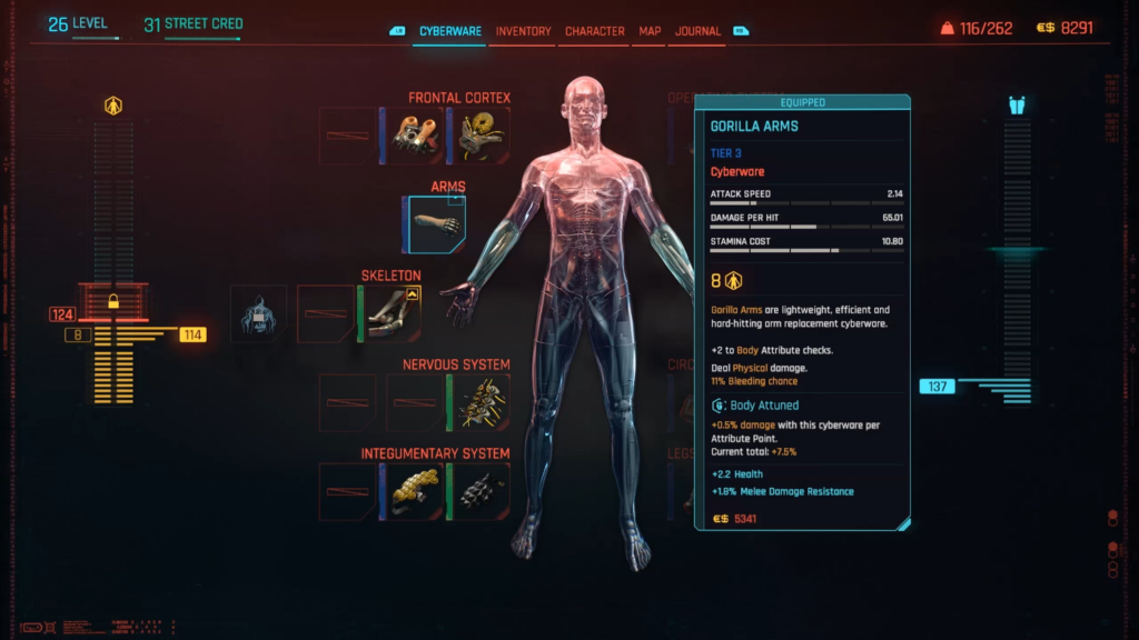 Combining 'Reinforced Tendons' (Leg Cyberware) and Air Dash (perk) gives you insane movement...