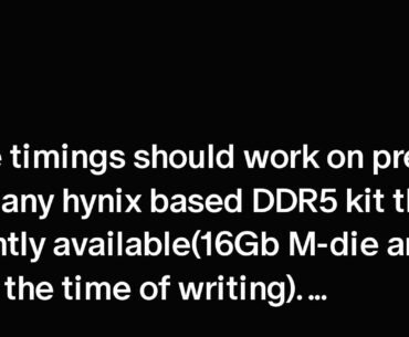 DDR5 Buildzoid timings memtest86 errors
