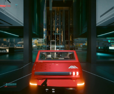 I just discovered you can drive into Arasaka Tower with a bike