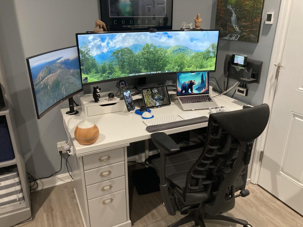 Work from home setup. Not exciting, but functional.