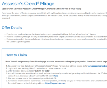 Assassin's Creed Mirage Key x1 Givaway, leave a comment and ill raffle it in 20 hours (if anyone actually wants it lol)