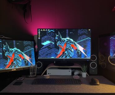 Desk UPDATE.. since my last post i added a second monitor, this one is sRGB full HD from ASUS 24“(30 bucks very slightly used .. no brainer ).. nd i ordered a vesa monitor mount..