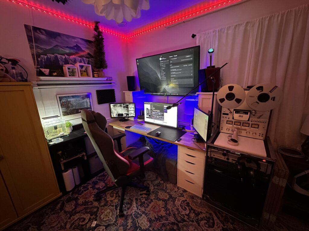 Gaming, music, and relaxing
