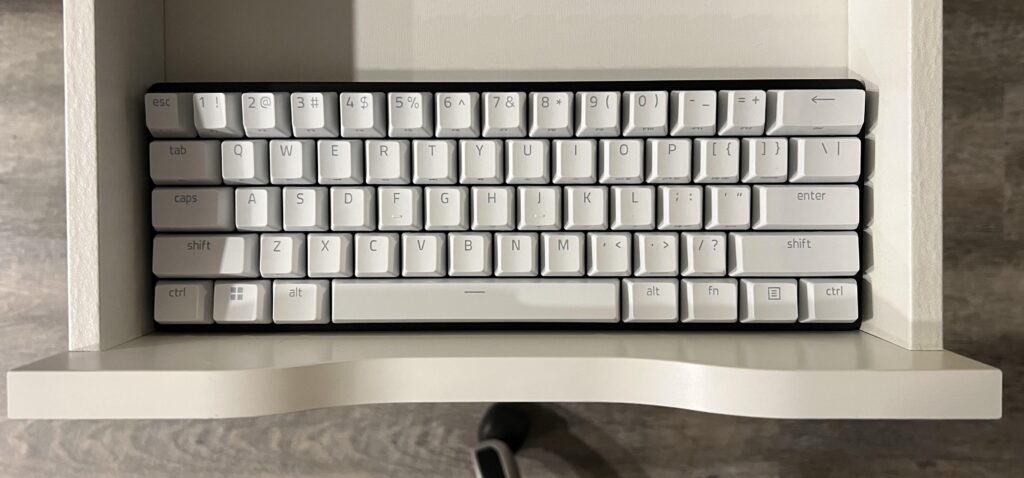 60% Keyboard is the exact width of an Alex Drawer by IKEA