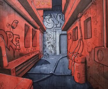 Alleyway, from my sketchbook.