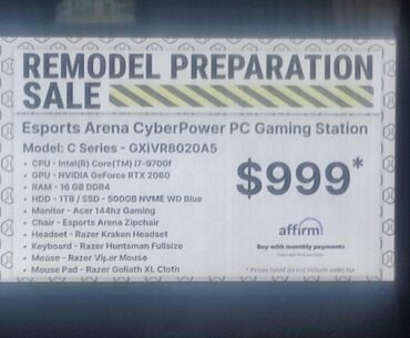 eSports arena is selling their rigs to make room for upgrades. I'm new to pc gaming, Is this with it?