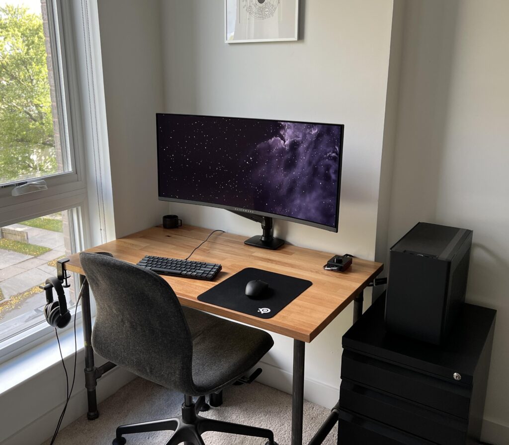 Compact setup in small apartment