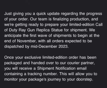 Official Ray Gun Replica Delayed