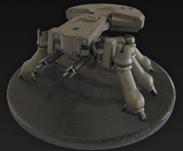 Model of a T08A2 tank from GitS, based on the artists sketches from the book Ghost in the shell. Perfect book 1995-2017. 3D model of the future figure in scale 1/32 (21 cm in height, 23 in width)