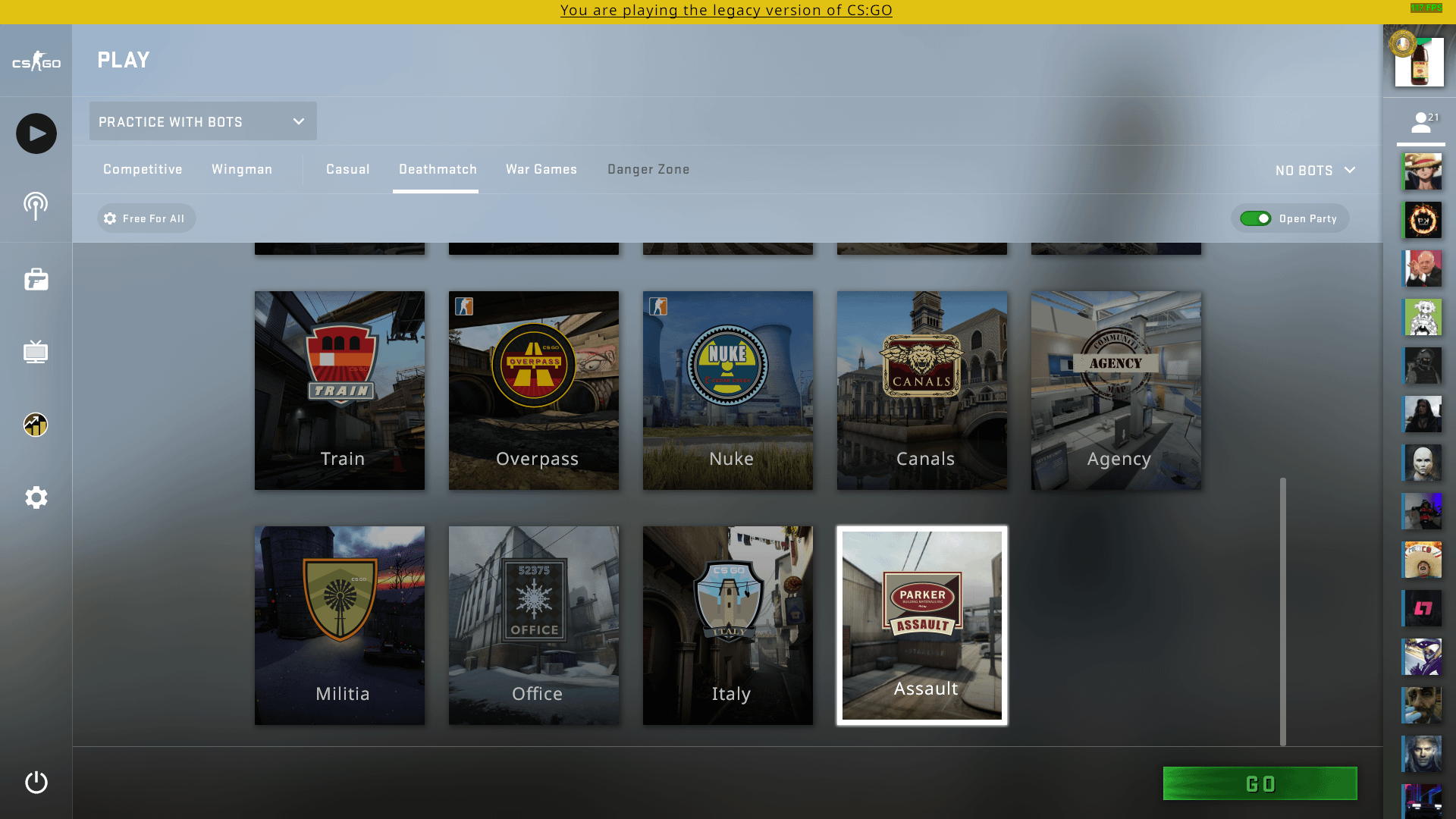 CSGO Legacy lets you play old maps? I hopped on to play some