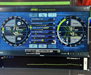 Bought a Resale msi game X trio 3090 24G gpu .decreased clock values running with 13700K in a 850GM PSU