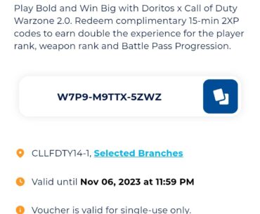 Free code for 2x xp for 15 mins