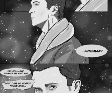 POV: You met Zussman years later (WIP comic-strip sketch - maybe I'll render the whole comic later for Nov 3rd)