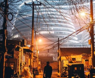 Galaxy Soho from a Hutong, Beijing, China