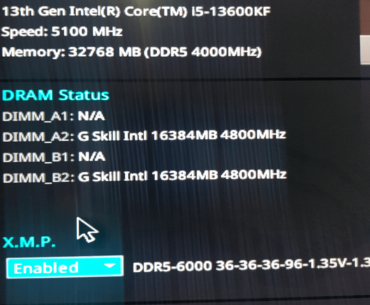 Problem XMP with g-skill - ddr5 - 6000mt/s