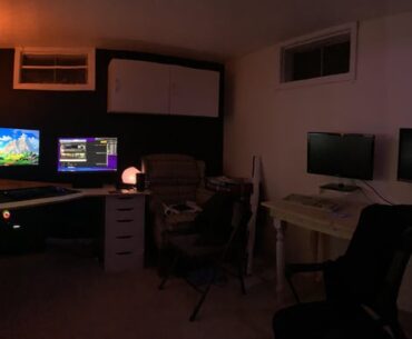 I remodeled the dingy poop n piss colored room and built a corner desk