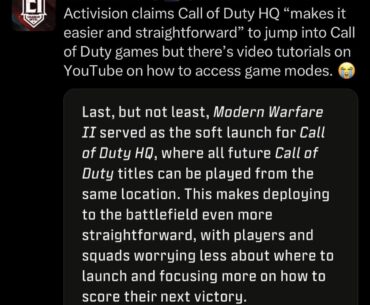 ATV defended CoD HQ UI design. “It’s very easy to access game mode”. Mean while over millions users watching YT to learn how to find the game mode. 🫠