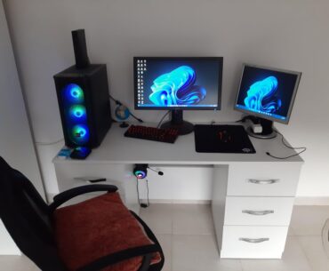 2023 updated, just added one old monitor and new power strip and headset hanger, any improvement suggestions.?