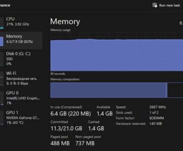 Where does most of the memory go?