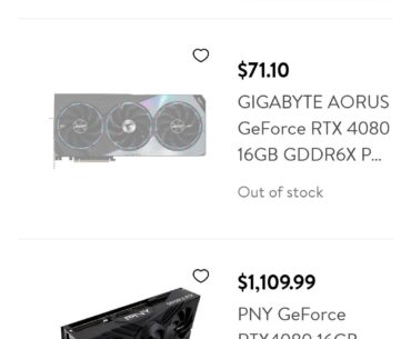 Gigabyte RTX 4080 $71.00