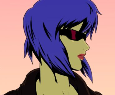 Cool artwork of Motoko Kusanagi with her shades on by Fiercy Belle