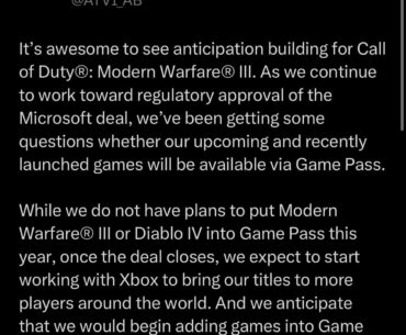 Statements about COD titles into Game Pass
