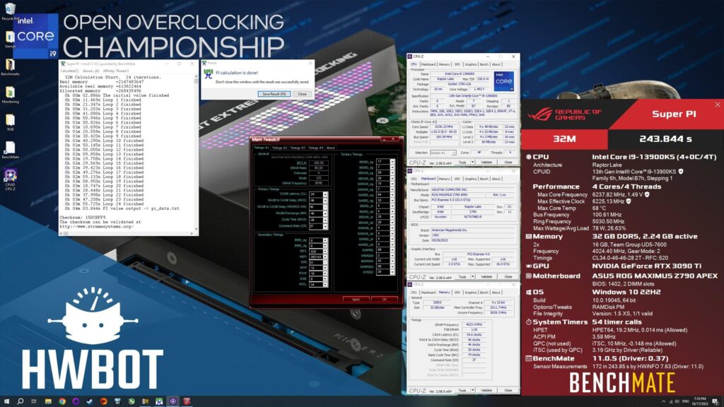 Played around with my new memory kit from Teamgroup and got a pretty good score on SuperPi 32M (non optimized OS and daily watercooled build)