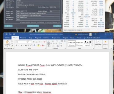 Trident Z5 DDR5 7200mhz 2x16gb with Ryzen 7600x - timings and benchmark
