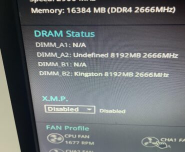 DRAM as undefined on BIOS