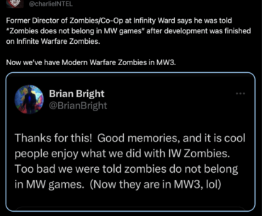 Former Director of Zombies/Co-Op at Infinity Ward says he was told “Zombies does not belong in MW games” after development was finished on Infinite Warfare Zombies.