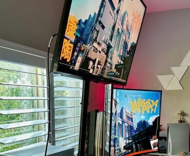 This is the only way I could figure out how to mount 43" above ultrawide
