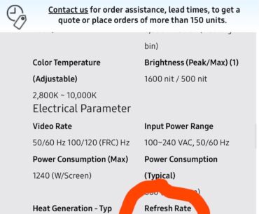 It says that the new Samsung Wall all-in-one has a 3,840 Hz refresh rate