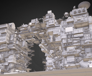Dystopian Cyberpunk City in 3D