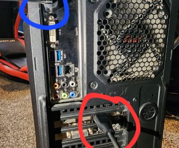 Please help me set up dual extended monitors for my son!