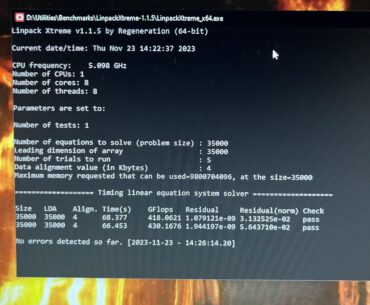 Is linpack supposed to give the same residuals?