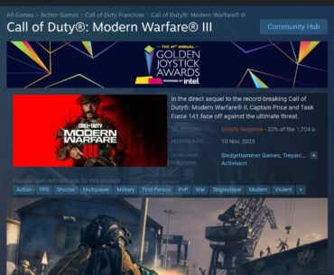 MW3 Steam Review's mostly negative.