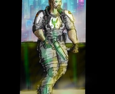 Commission Sketch: Cyberpunk Medic