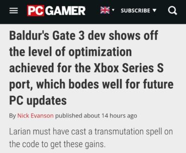 I think it's safe to say that if the Xbox Series S didn't exist, the current state of game optimization would be a lot worse for PC. Devs are basically obligated to optimize games to some extent because of this console