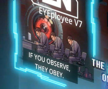 Building a fitness/wellbeing game best described as "cyberpunk meets Wii-fit". This is one of the ads that'll be displayed in the world called GRID. What do you think?