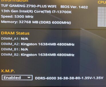 DRAM Frequency Status differs from XMP