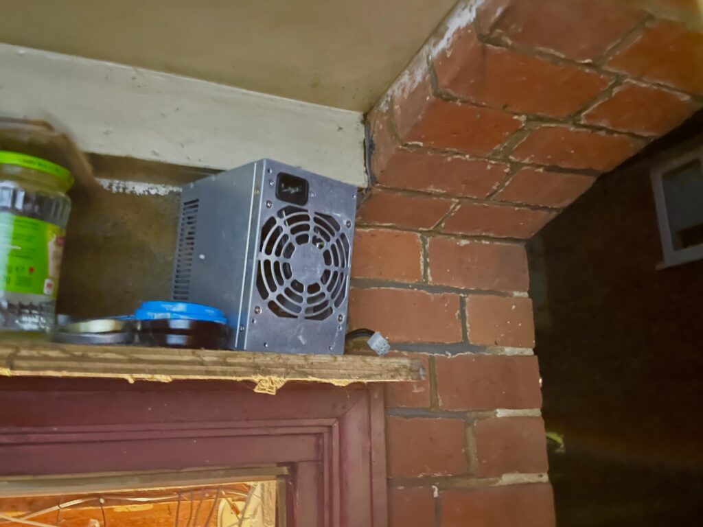 Threw out an old power supply, and thought it was gone. I just went outside and saw the my (technologically challenged) dad has stored it outside for ‘safekeeping’